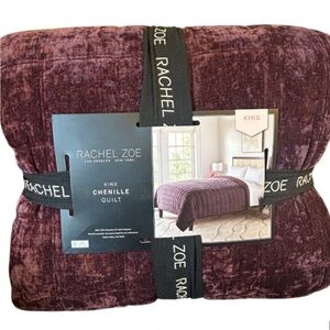 Rachel Zoe King Plum Chenille Quilt 106”x92”